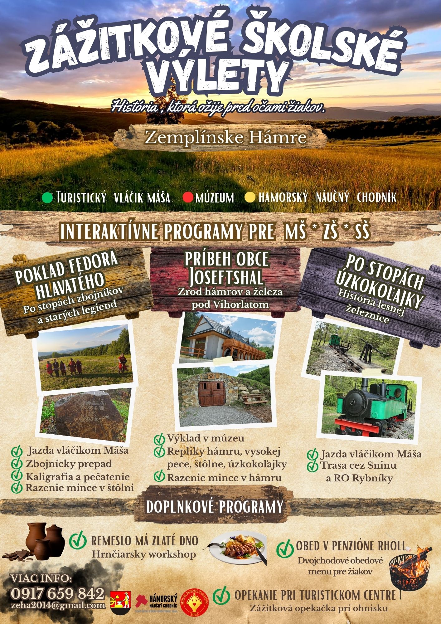 Zážitkové školské výlety v Zemplínskych Hámroch